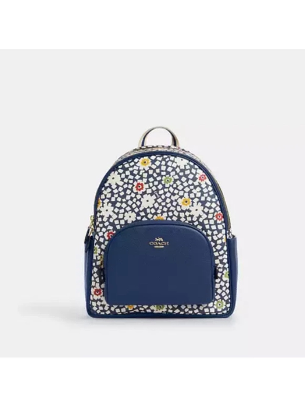 Coach Navy Floral Mosaic Mini Backpack